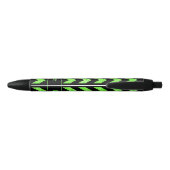 名前Bright Green Zig Zag on Black 黒ボールペン (裏面)