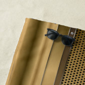 名前Brown Tan Beigeメタリックテクスチャを追加 ビーチタオル (インサイチュ)