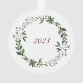 名前Burgundyかわいいテディクリスマスツリー オーナメント (裏面)