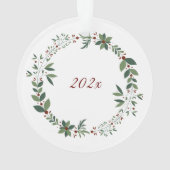 名前Burgundyかわいいテディクリスマスツリー オーナメント (裏面)