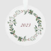 名前Burgundyかわいいテディクリスマスツリー オーナメント (裏面)