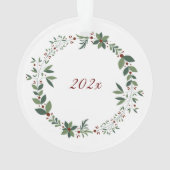 名前Burgundyかわいいマウスクリスマスツリー オーナメント (裏面)