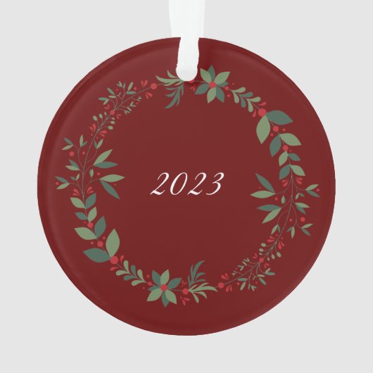 名前Burgundyかわいいマウスクリスマスツリー オーナメント (裏面)