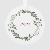 名前Burgundyかわいいマウスクリスマスツリー オーナメント (裏面)