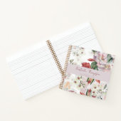 名前burgundyスクリプト付きモノグラムエレガント特殊 ノートブック (内部)