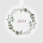 名前Burgundy甘いマウスクリスマスツリー オーナメント (裏面)