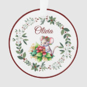 名前Burgundy甘いマウスクリスマスツリー オーナメント (正面)