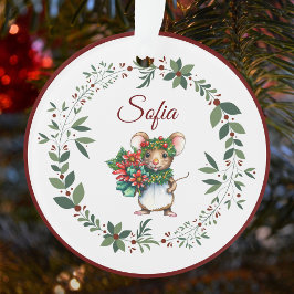 名前Burgundy甘いマウスクリスマスツリー オーナメント