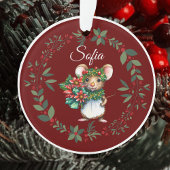 名前Burgundy甘いマウスクリスマスツリー オーナメント