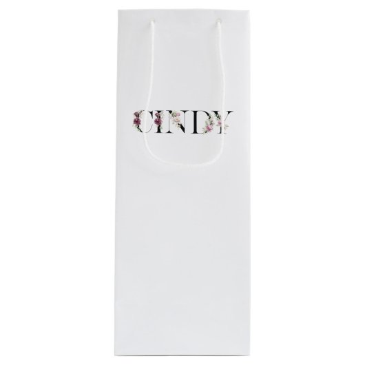 名前Cindy ワインギフトバッグ (正面)