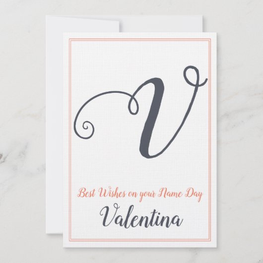 名前Day Saint's Day Letter vモノグラム 招待状 (正面)