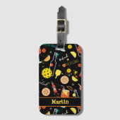 名前Dinksと🍾🥂ドリンク – pickleball Luggag ラゲッジタグ (正面縦)