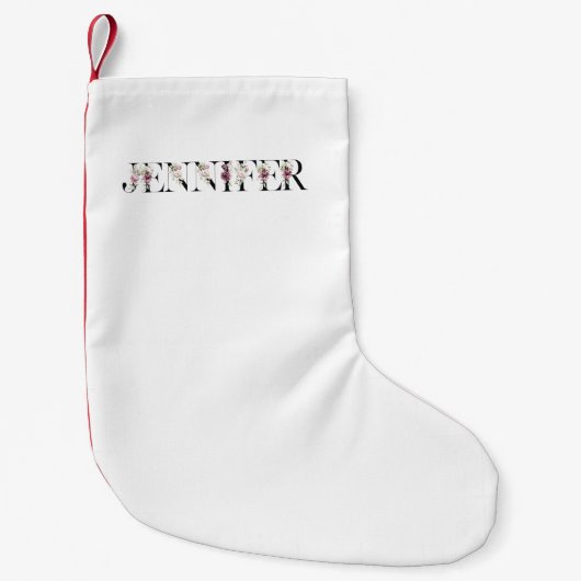 名前Jennifer スモールクリスマスストッキング (正面)