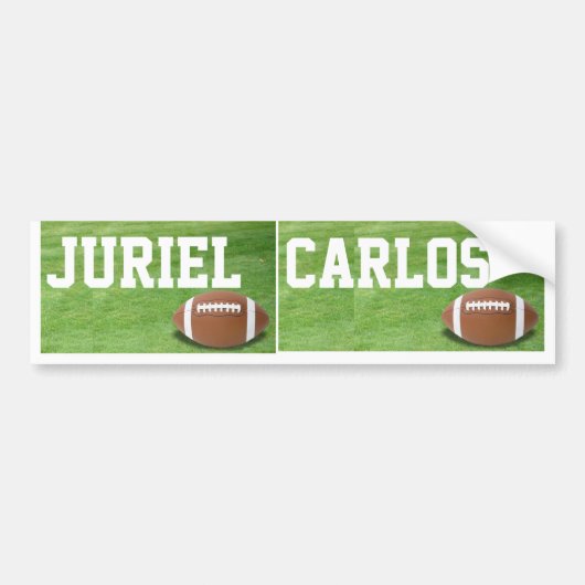 名前Juriel & Carlos Footballサイン/シール/マグネット バンパーステッカー (正面)