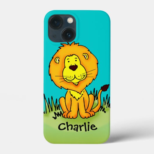 名前kidライオンアクアイエローアニメ Case-Mate iPhoneケース (裏面)