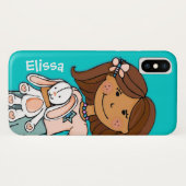 名前kid girl cudles aqua peach iphone case Case-Mate iPhoneケース (裏面(横))