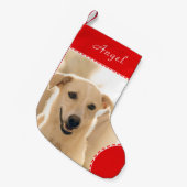 名前l Red Trimのペット写真を作成 スモールクリスマスストッキング (正面 (吊り時))