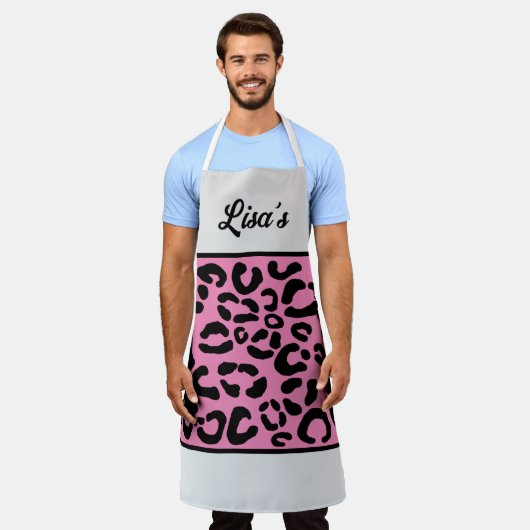 名前LEOPARD Print エプロン (着用した状態)