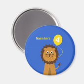 名前lion 4th birthday blueを追加 マグネット (正面/裏面)