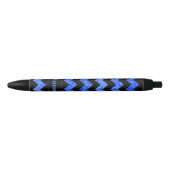 名前Mid 王室の Blue Zig Zag on Black 黒ボールペン (正面)