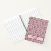 名前Midcenturyピンクモダンパープルジオメトリック ノートブック (内部)