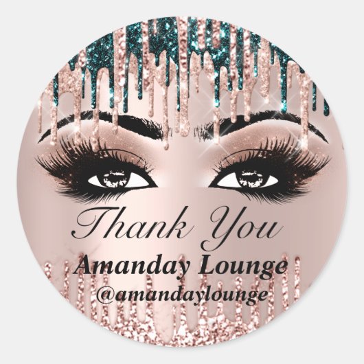 名前Mink Lashes Extension Dripsバラありがとう ラウンドシール (正面)