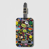 😍名前mixed pickleball black ラゲッジタグ (正面縦)