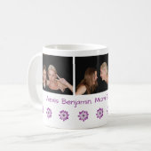 名前Mom Extraordinaire最高の Mom Ever + 3枚の写真 コーヒーマグカップ (正面左)