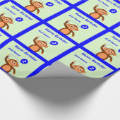 名前monkey 2nd birthday aquaの追加 ラッピングペーパー (角)