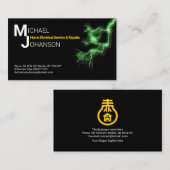 名前Monogram Green Electrical稲妻 名刺 (正面/裏面)