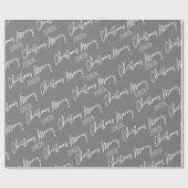 名前Nordic Cousy Grayからのメリークリスマススクリプト ラッピングペーパー (フラット)