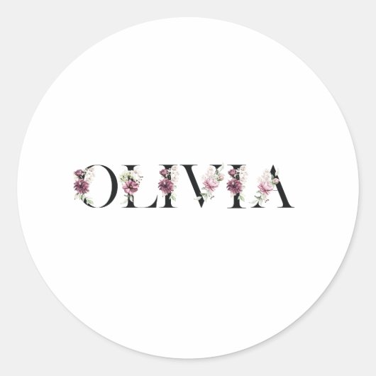 名前Olivia ラウンドシール (正面)