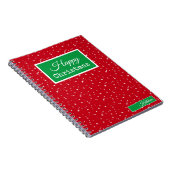 名前on UK Happy Christmas Notebook 6.5x 8.75 ノートブック (右側)