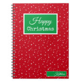 名前on UK Happy Christmas Notebook 6.5x 8.75 ノートブック (正面)
