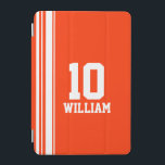 名前orange & white sport name number ipad cover iPad miniカバー<br><div class="desc">オレンジと白のスポーツスタイルipadケースカバー。名前と特別な年齢、年カスタマイズまたは幸運な番号を選択してスポーツシャツのスタイル。現在の読ケース：ウィリアム10. *フォントの自然により常に一致しない名前がある。あなたのipad画面にファ鮮やかンやスポーツの子供のための完璧な保護ギフト。独自に設計されたサラ・トレット。</div>