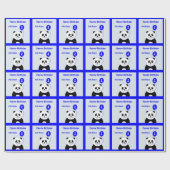 名前panda 1st birthday blueを追加 ラッピングペーパー (フラット)