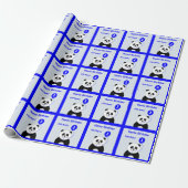 名前panda 1st birthday blueを追加 ラッピングペーパー (アンロールド)