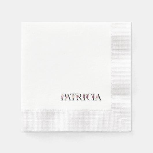 名前Patricia 縁ありカクテルナプキン (正面)