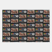名前Photo 50th誕生日ラッピング紙 ラッピングペーパーシート (正面3)