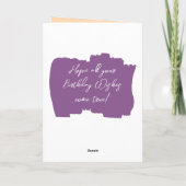 名前photo orange purple 18th birthday カード (裏面)