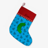 名前pickle sky blue christmas trees スモールクリスマスストッキング (正面 (吊り時))