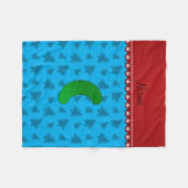 名前pickle sky blue christmas trees フリースブランケット (正面(横))