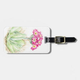 名前primulaピンク素晴らしアート水の色の荷物タグ ラゲッジタグ