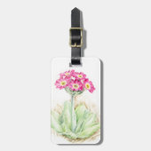 名前primulaピンク素晴らしアート水の色の荷物タグ ラゲッジタグ (正面縦)