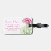 名前primulaピンク素晴らしアート水の色の荷物タグ ラゲッジタグ (裏面横)