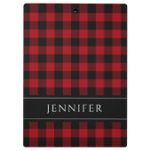 名前Red & Black Checks Plaid Gingham Pattern クリップボード (裏面)