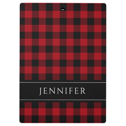 名前Red & Black Checks Plaid Gingham Pattern クリップボード (裏面)