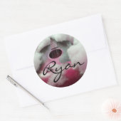 名前RYANのギターステッカー ラウンドシール (封筒)