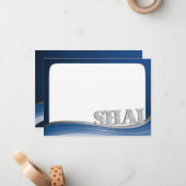 名前Shaiフラットノート付き鋼波 ノートカード (正面/裏面インサイチュ)