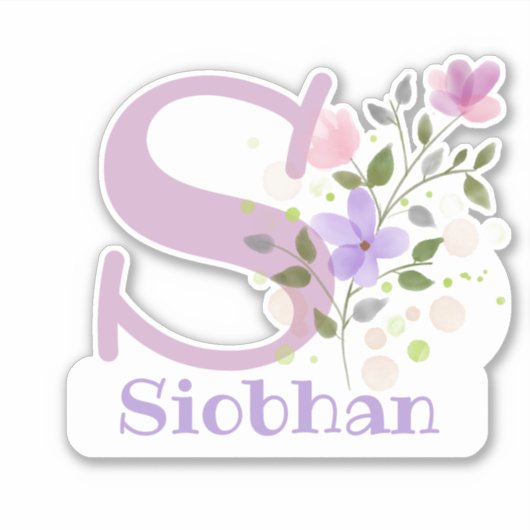 名前Siobhan文字Sステッカー切り取り シール (正面)